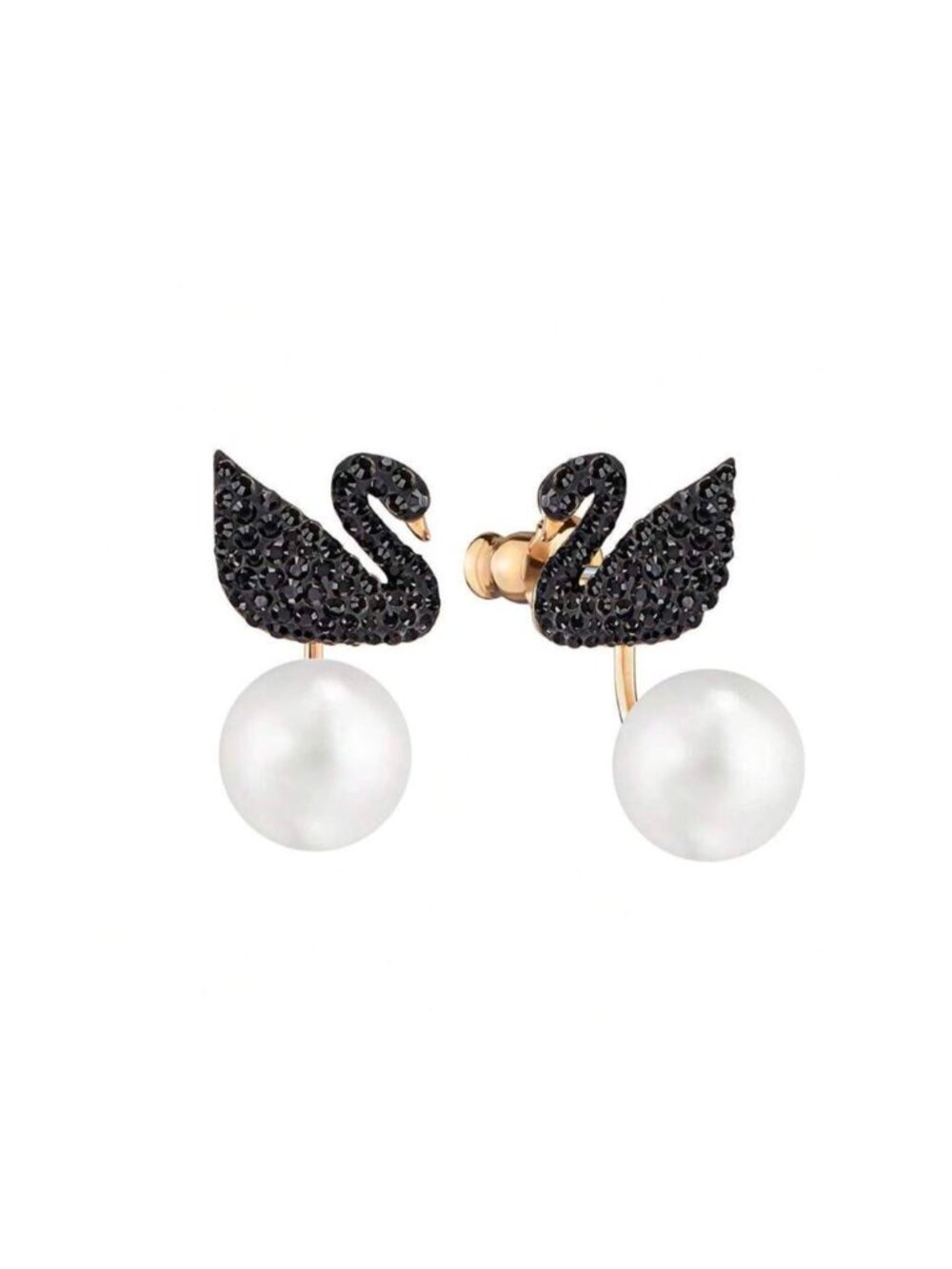 Swarovski Swan Pavé Crystal Stud Earrings Iconic Sparkling Jewelry